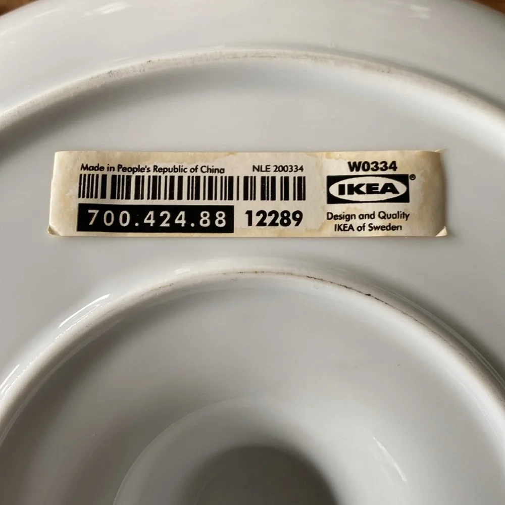 IKEA Oversized White Ceramic Candlestick Holder 10”